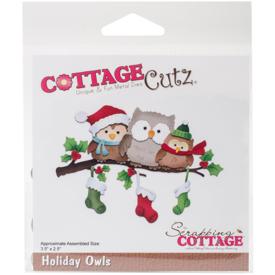 CottageCutz Die, Holiday Owls