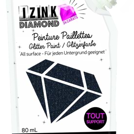 24 Carat Black Glitter Paint Izink Diamond