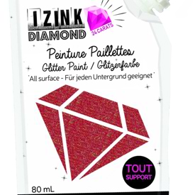 24 Carat Red Glitter Paint Izink Diamond