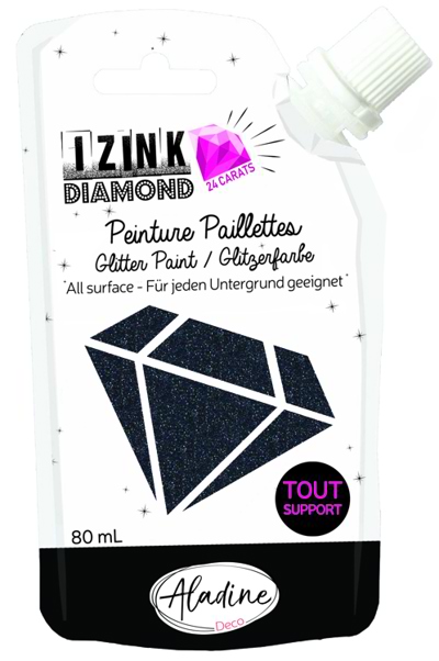24 Carat Black Glitter Paint Izink Diamond