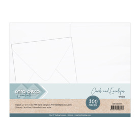 Square Cards and Envelopes, White