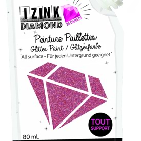 24 Carat Dark Pink  Glitter Paint Izink Diamond