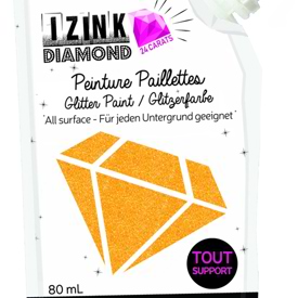 24 Carat Orange Glitter Paint Izink Diamond