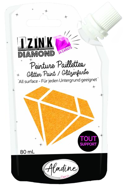 24 Carat Orange Glitter Paint Izink Diamond