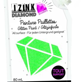 24 Carat Light Green Glitter Paint Izink Diamond