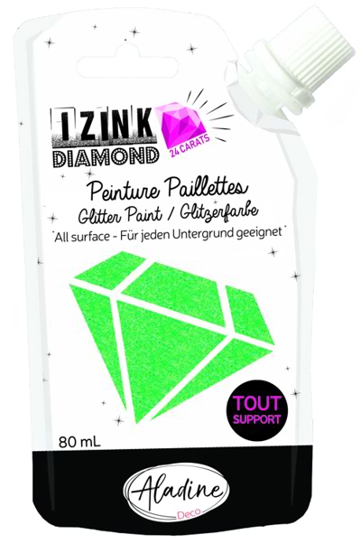 24 Carat Light Green Glitter Paint Izink Diamond