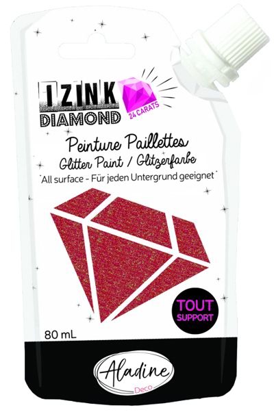 24 Carat Red Glitter Paint Izink Diamond