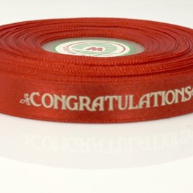 Congratulations, rött satinband