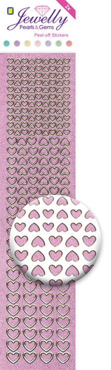 Hearts Pearl Pink, 2 sheets