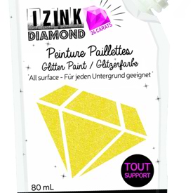24 Carat Yellow  Glitter Paint Izink Diamond