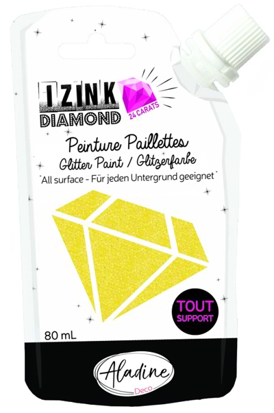 24 Carat Yellow  Glitter Paint Izink Diamond